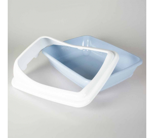 Duvoplus Katzentoilette Birba mit Rand - Azzuro - M - 46 x 35 x 20cm