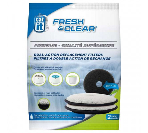 CATIT Premium-Ersatzfilter für Fresh&Clear Trinkbrunnen, 2er Set
