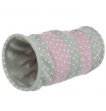 Trixie Spieltunnel aus Fleece - hellgrau/rosa