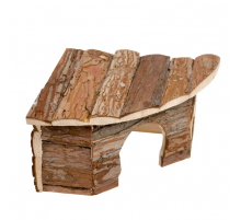 Duvoplus Eck-Kleintierhaus mit Rinde - 22 x 22 x 13cm