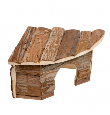 Duvoplus Eck-Kleintierhaus mit Rinde - 22 x 22 x 13cm