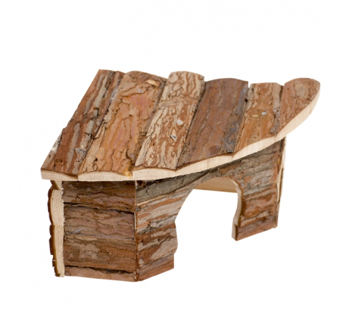 Duvoplus Eck-Kleintierhaus mit Rinde - 22 x 22 x 13cm