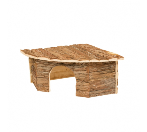 Duvoplus Eck-Kleintierhaus mit Rinde - 22 x 22 x 13cm