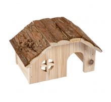 Duvoplus Kleintierhaus mit Rindendach - 28 x 18 x 16cm