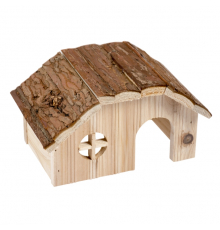 Duvoplus Kleintierhaus mit Rindendach - 28 x 18 x 16cm