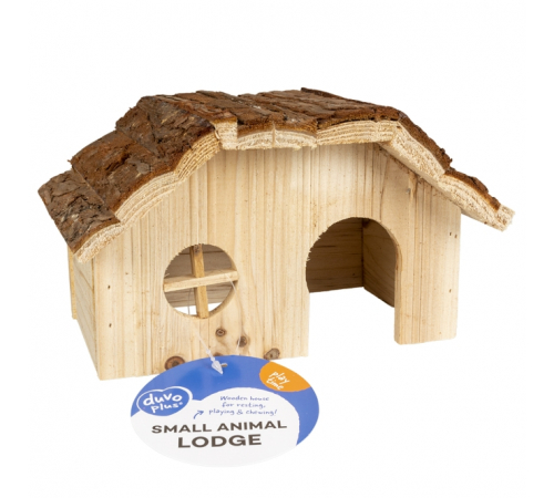 Duvoplus Kleintierhaus mit Rindendach - 28 x 18 x 16cm