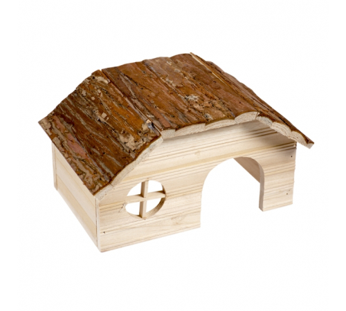 Duvoplus Kleintierhaus mit Rindendach - 28 x 18 x 16cm
