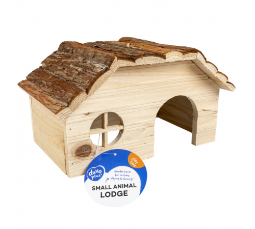 Duvoplus Kleintierhaus mit Rindendach - 28 x 18 x 16cm