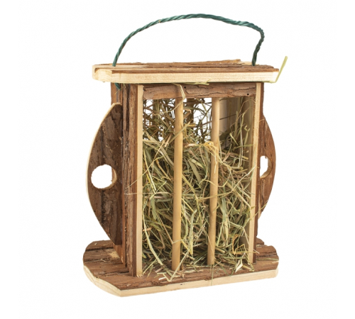 Duvoplus Holz-Heuraufe mit Rinde