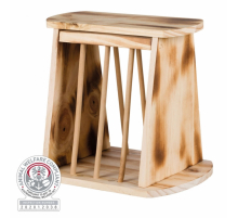 Trixie Heuraufe zum Aufstellen aus geflammtem Holz