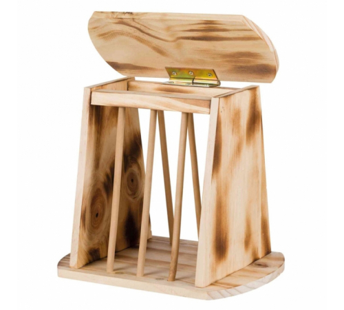 Trixie Heuraufe zum Aufstellen aus geflammtem Holz