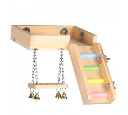 Duvoplus Spielplattform aus Holz für Nagetiere
