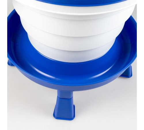 Duvoplus Hühner-Tränke mit Griff & Füßen - blau - 15L - 39x39x46cm