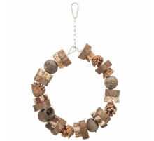 Trixie Ringschaukel aus Holz und Tannenzapfen - 18 cm