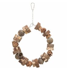 Trixie Ringschaukel aus Holz und Tannenzapfen - 18 cm