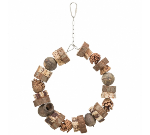 Trixie Ringschaukel aus Holz und Tannenzapfen - 18 cm