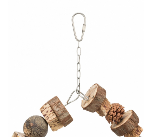 Trixie Ringschaukel aus Holz und Tannenzapfen - 18 cm