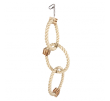 Duvoplus Triple Sisal-Ring mit Holzklötzen für Vögel