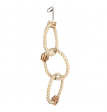 Duvoplus Triple Sisal-Ring mit Holzklötzen für Vögel