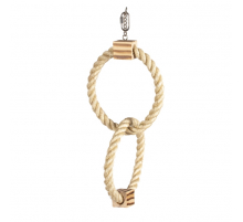 Duvoplus Doppel Sisal-Ring mit Holzklötzen für Vögel