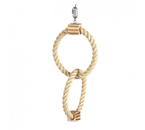 Duvoplus Doppel Sisal-Ring mit Holzklötzen für Vögel